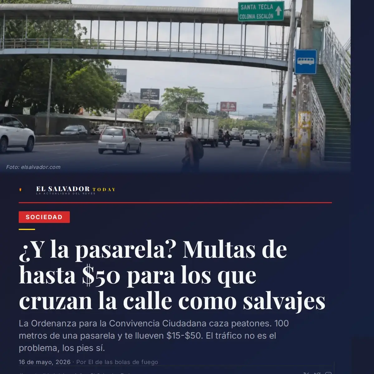 ¿Y la pasarela? Multas de hasta $50 para los que c
