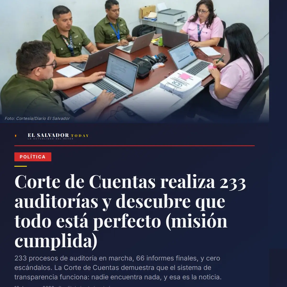 Corte de Cuentas realiza 233 auditorías y descubre