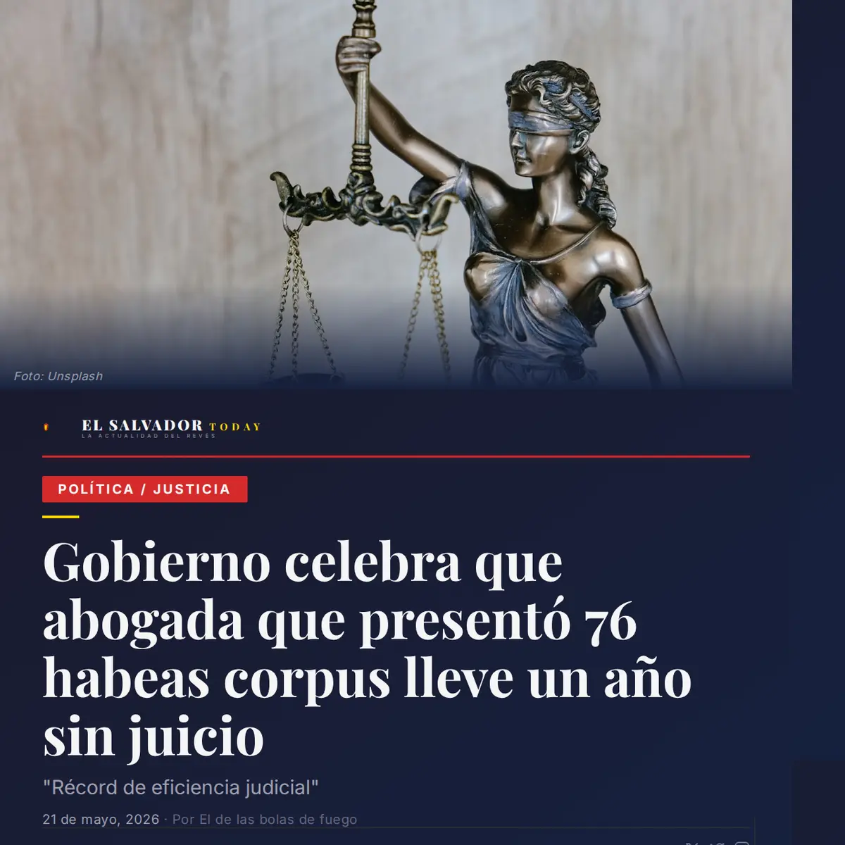 Gobierno celebra que abogada que presentó 76 habeas corpus lleve un año sin juicio