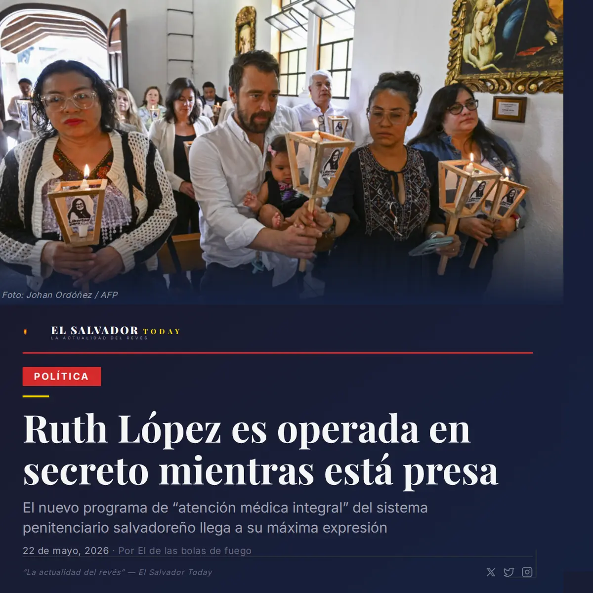 Ruth López es operada en secreto mientras está presa