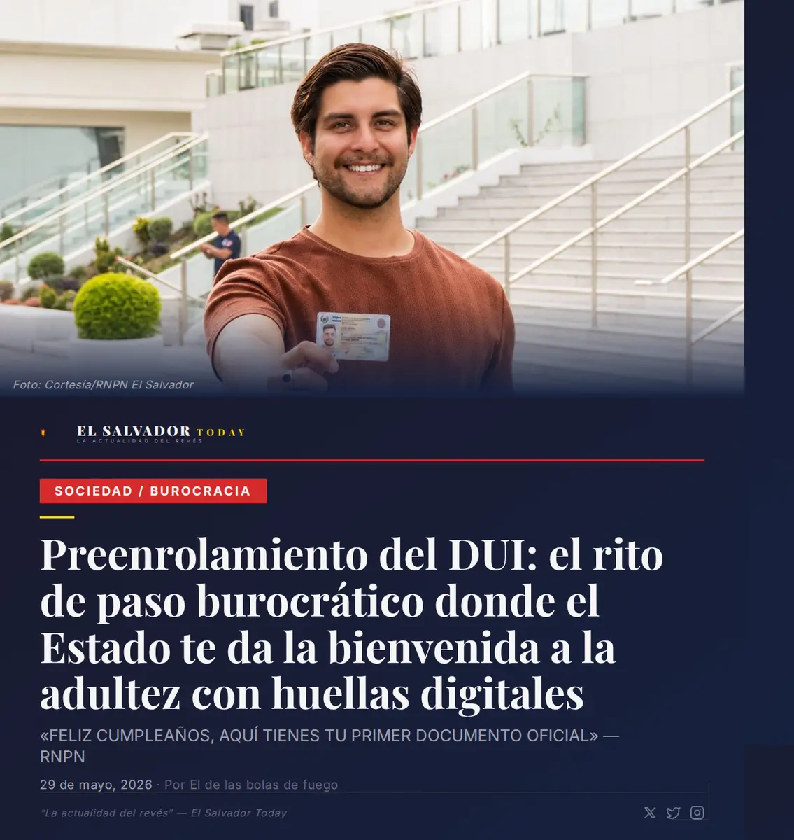RNPN anuncia preenrolamiento del DUI para jóvenes