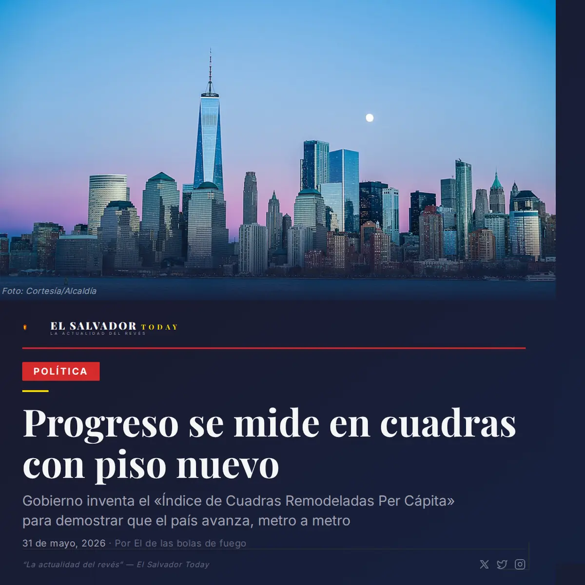 Gobierno mide el progreso contando cuadras con piso nuevo