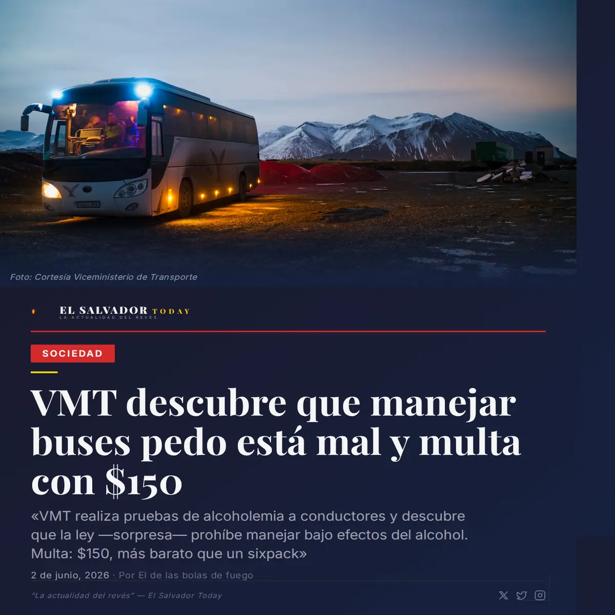 VMT descubre que manejar buses pedo está mal