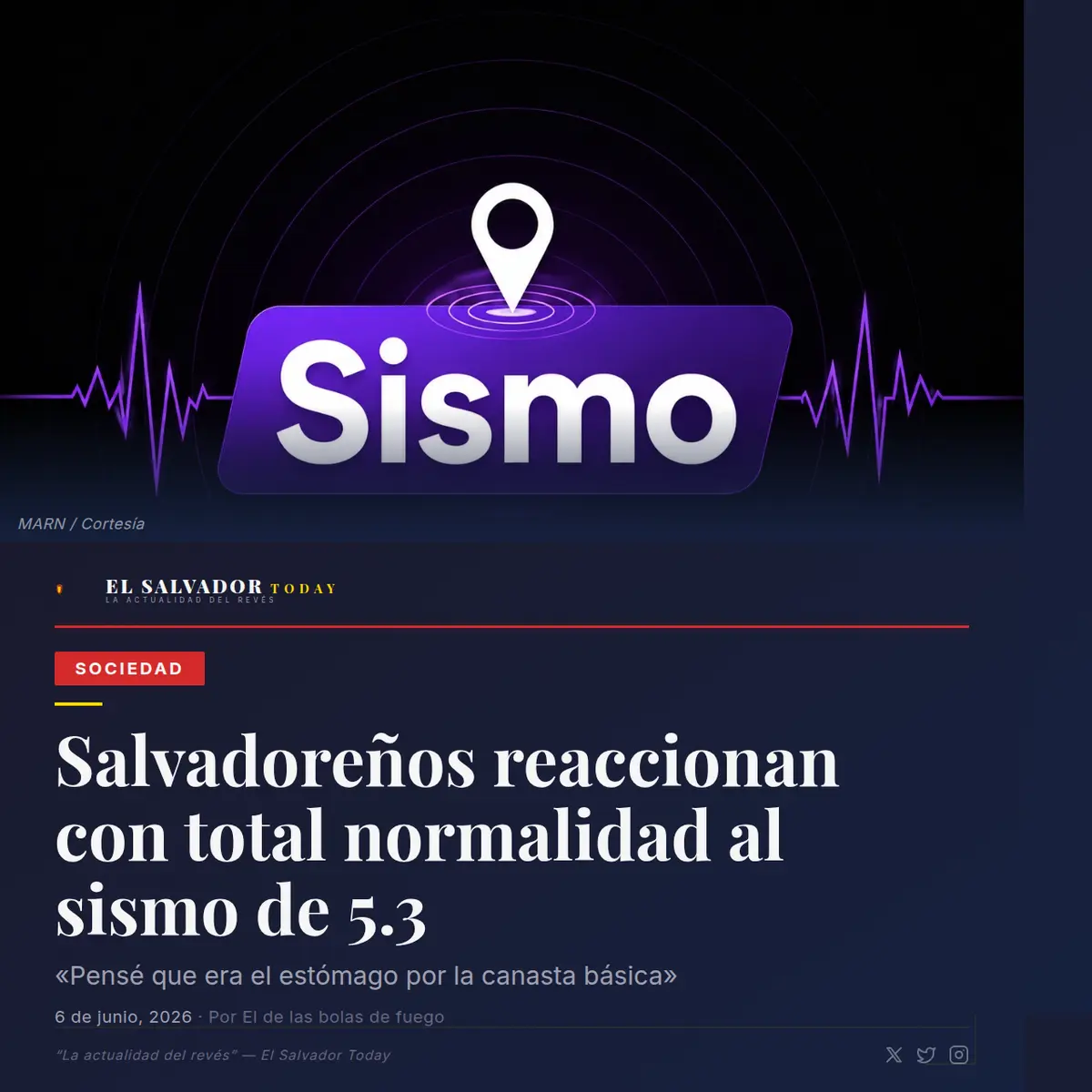 Sismo de 5.3 en El Salvador